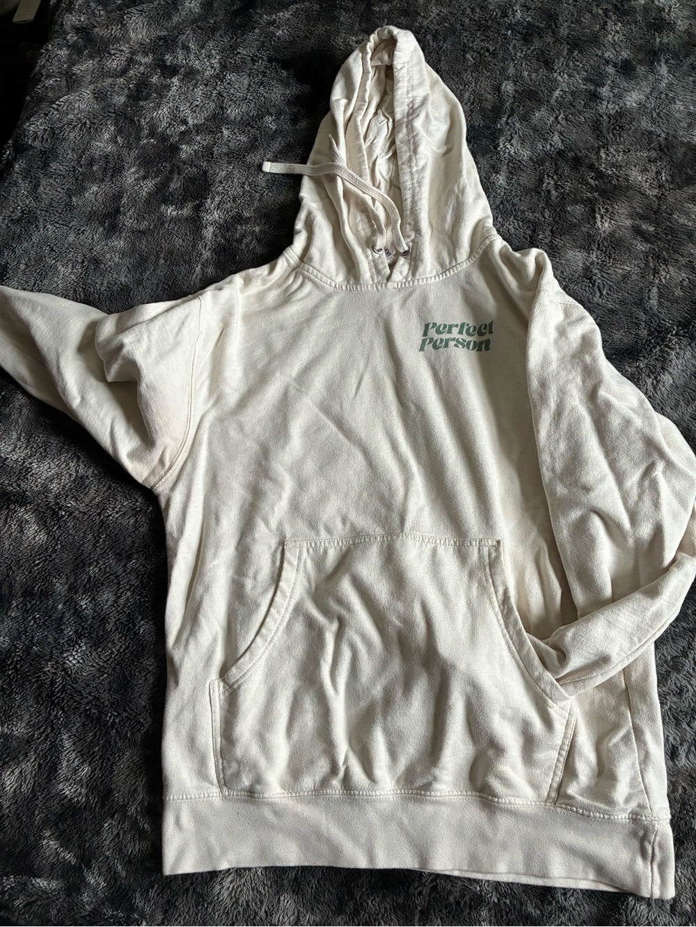Perfect Person Cream Hoodie - Casual Pullover Sweatshirt